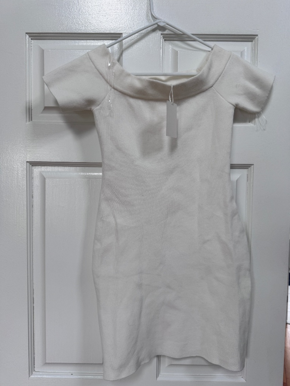 PinkBlush Ivory Off Shoulder Knit Maternity Mini Dress